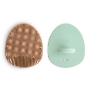 ​​Mushie ​​Cradle Cap Brush-2 pack​ ​Natural/Cambridge Blue